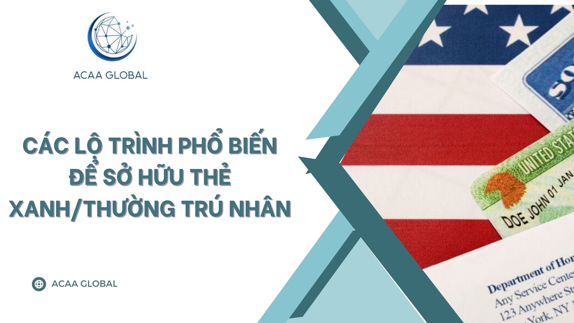 Các lộ trình phổ biến để sở hữu Thẻ xanh/Thường trú nhân