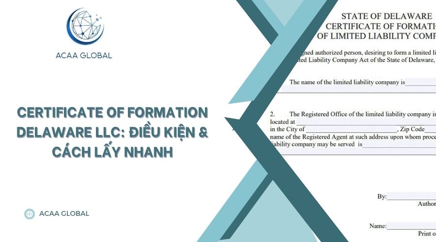 Certificate of Formation Delaware LLC: Điều kiện & cách lấy nhanh